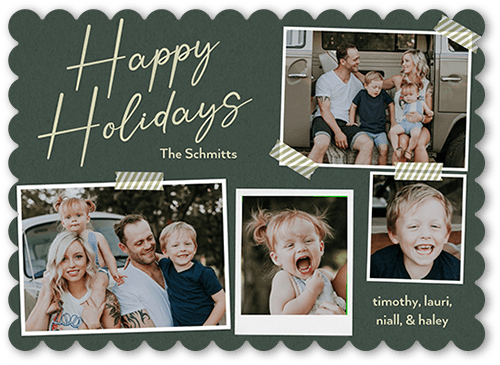 Vision Board Holiday Card, Green, 5x7 Flat, Holiday, Matte, Signature Smooth Cardstock, Scallop