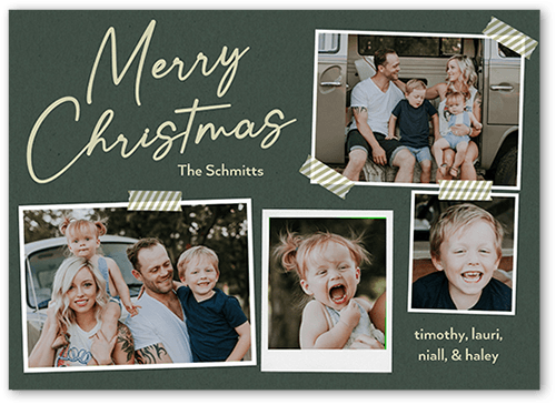 Vision Board Holiday Card, Green, 5x7 Flat, Christmas, Standard Smooth Cardstock, Square