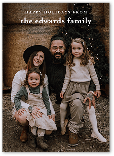 Unique Family Holiday Card, White, none, 5x7 Flat, Holiday, Luxe Double-Thick Cardstock, Square, White