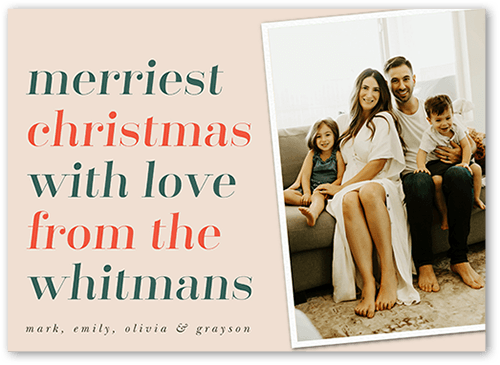 Classic Photo Collage Holiday Card, Beige, none, 5x7 Flat, Christmas, Matte, Signature Smooth Cardstock, Square