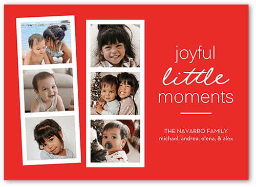 Photo Booth Holiday Card, Red, 5x7 Flat, Holiday, Standard Smooth Cardstock, Square