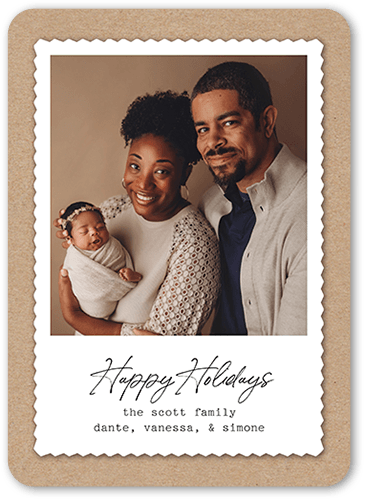 Framed Stamp Holiday Card, Brown, 5x7 Flat, Holiday, Matte, Signature Smooth Cardstock, Rounded