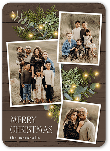 Festive Photos Holiday Card, Brown, 5x7 Flat, Write Your Own Greeting, Standard Smooth Cardstock, Rounded