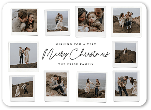 Polaroid Spread Holiday Card, White, 5x7 Flat, Christmas, Matte, Signature Smooth Cardstock, Rounded