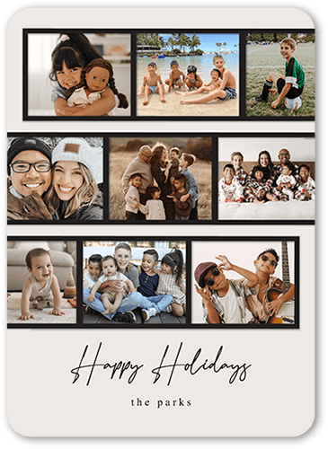 Filmstrip Sequence Holiday Card, Grey, 5x7 Flat, Holiday, Pearl Shimmer Cardstock, Rounded