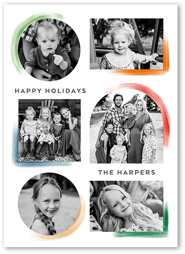 Brushed Accent Holiday Card, White, 5x7 Flat, Holiday, Standard Smooth Cardstock, Square