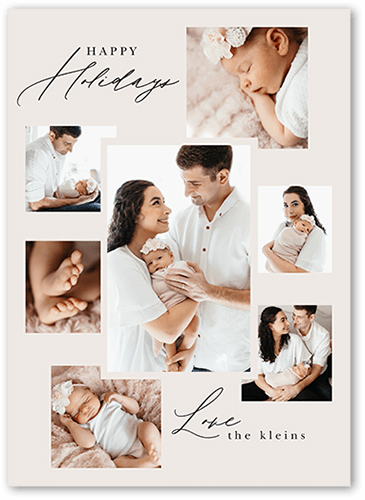 Minimal Frame Layout Holiday Card, none, Grey, 5x7 Flat, Holiday, Luxe Double-Thick Cardstock, Square, Whisper Gray