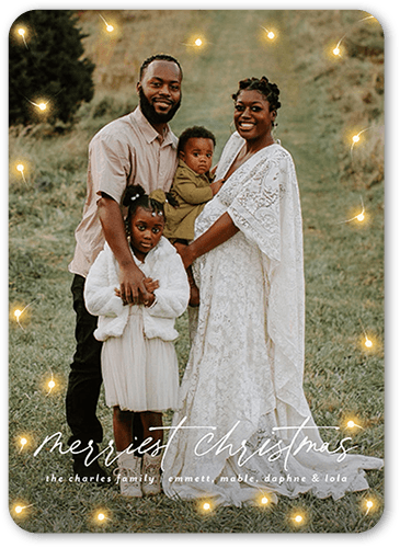 Still Glowing Holiday Card, White, 5x7 Flat, Christmas, 100% Recycled Cardstock , Rounded, White