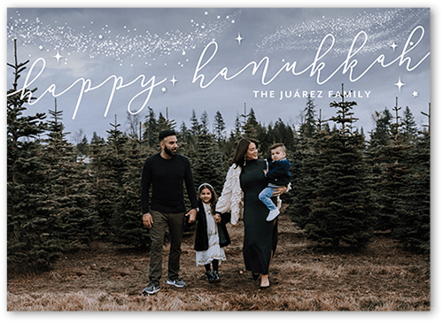 Contemporary Snowflake Holiday Card, White, 5x7 Flat, Hanukkah, 100% Recycled Cardstock , Square