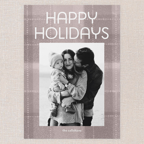 Cozy Plaid Greetings Holiday Card, Grey, 5x7 Flat, Holiday, 100% Recycled Cardstock , Square, Charcoal