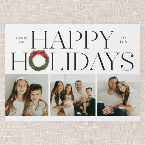 Holiday Wreath Elegance Holiday Card, White, 5x7 Flat, Holiday, Matte, Signature Smooth Cardstock, Square, White