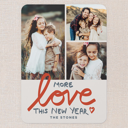 Lovely Love Holiday Card, Red, 5x7 Flat, New Year, Matte, Signature Smooth Cardstock, Rounded