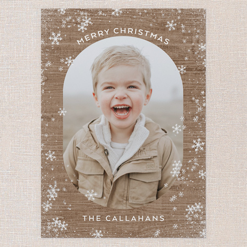 Charming Snowflake Delight Holiday Card, Brown, 5x7 Flat, Christmas, Matte, Signature Smooth Cardstock, Square