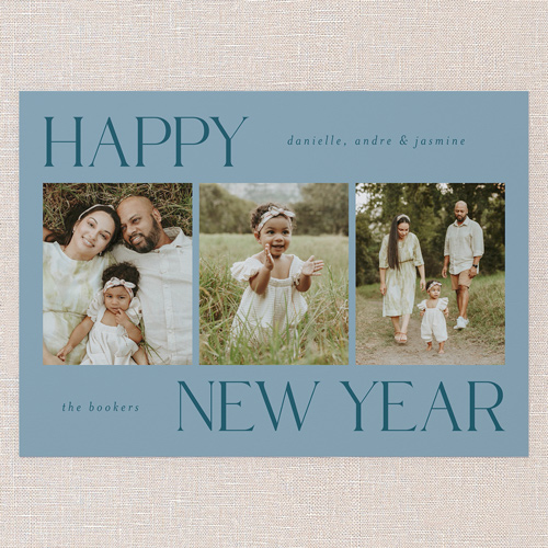 Simplistic Style Holiday Card, Blue, 5x7 Flat, New Year, Matte, Signature Smooth Cardstock, Square, Marine