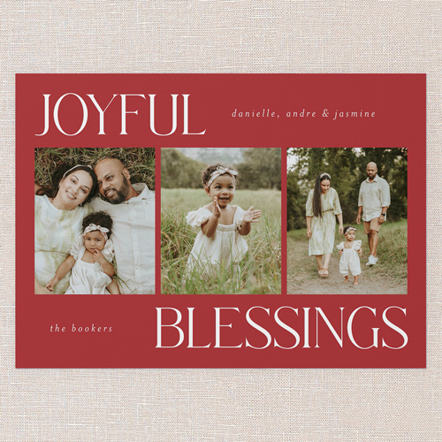 Simplistic Style Holiday Card, Red, 5x7 Flat, Religious, 100% Recycled Cardstock , Square, Spanish Red