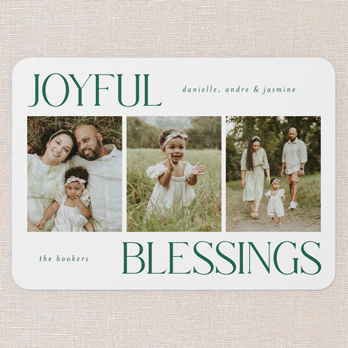 Simplistic Style Holiday Card, White, 5x7 Flat, Religious, Standard Smooth Cardstock, Rounded, White