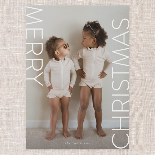 Modern Holiday Charm Holiday Card, White, 5x7 Flat, Christmas, 100% Recycled Cardstock , Square