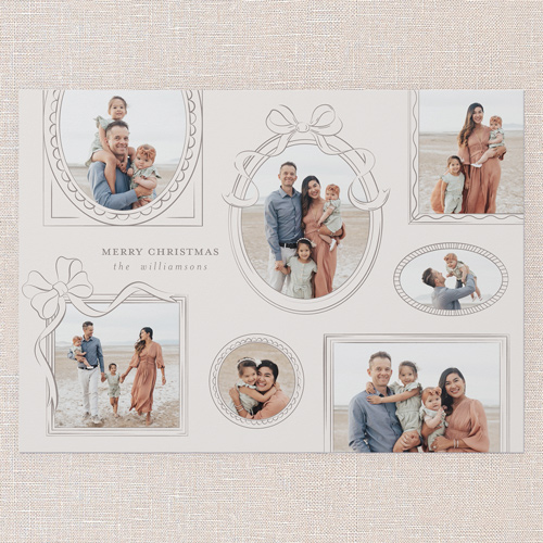 Uniquely Framed Holiday Card, Beige, 5x7 Flat, Write Your Own, Luxe Double-Thick Cardstock, Square