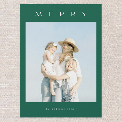 Minimal Magic Holiday Card, Green, 5x7 Flat, Christmas, Pearl Shimmer Cardstock, Square, Spruce