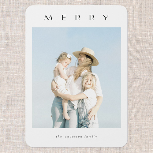 Minimal Magic Holiday Card, White, 5x7 Flat, Christmas, Matte, Signature Smooth Cardstock, Rounded, White