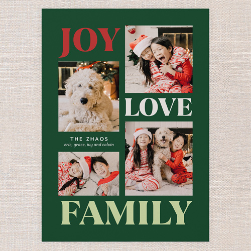 Vibrant Holiday Vibes Holiday Card, Green, 5x7 Flat, Holiday, 100% Recycled Cardstock , Square, Kale