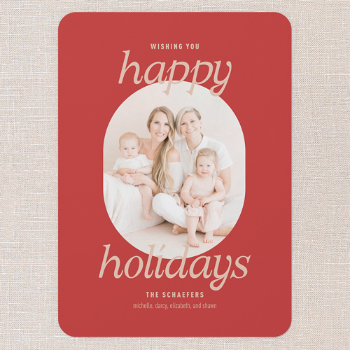 Focused Festivity Holiday Card, Red, 5x7 Flat, Holiday, Matte, Signature Smooth Cardstock, Rounded