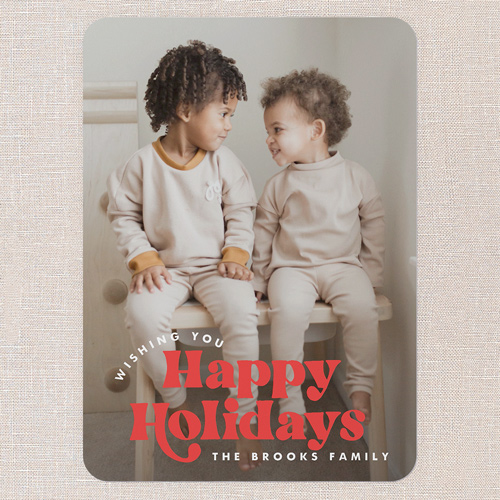 Merry Bold Moments Holiday Card, Red, 5x7 Flat, Holiday, Standard Smooth Cardstock, Rounded, Red