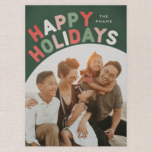 Groovy Greetings Holiday Card, Red, 5x7 Flat, Holiday, 100% Recycled Cardstock , Square, Red