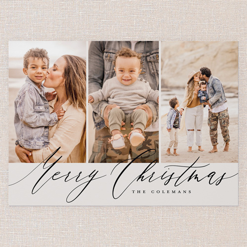 Stylized Sentiment Holiday Card, Beige, 5x7 Flat, Christmas, 100% Recycled Cardstock , Square, Cream