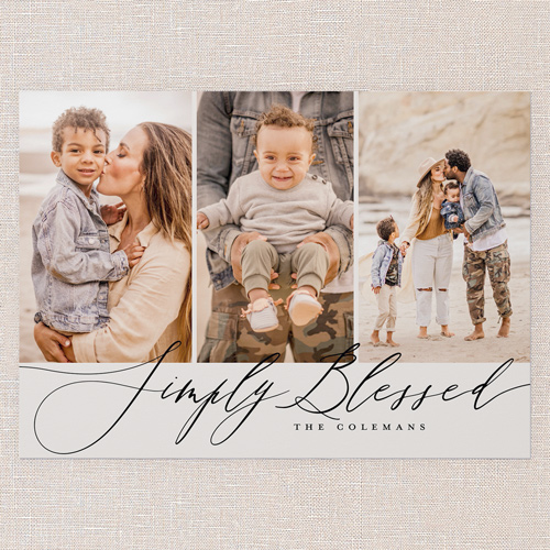 Stylized Sentiment Holiday Card, Beige, 5x7 Flat, Religious, 100% Recycled Cardstock , Square, Cream