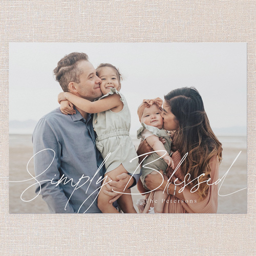 Proud Penmanship Holiday Card, White, 5x7 Flat, Religious, Pearl Shimmer Cardstock, Square, White