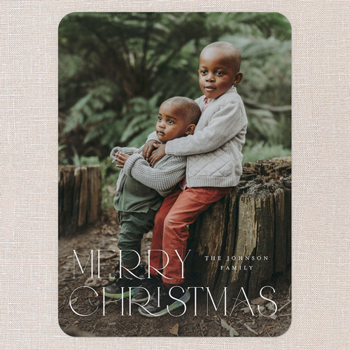 Classic Holiday Elegance Holiday Card, White, 5x7 Flat, Christmas, Matte, Signature Smooth Cardstock, Rounded, White