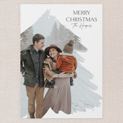 Snowy Tree Oasis Holiday Card, White, 5x7 Flat, Write Your Own, Standard Smooth Cardstock, Square, White