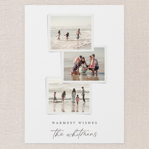 Stacked Photographs Holiday Card, White, 5x7 Flat, Write Your Own, 100% Recycled Cardstock , Square, White