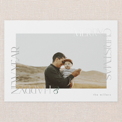 Radiant Reflections Holiday Card, White, Silver Foil, 5x7 Flat, Christmas, Matte, Signature Smooth Cardstock, Square, White