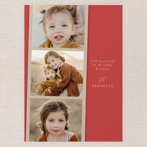 Season Of Snapshots Holiday Card, Red, 5x7 Flat, Write Your Own, Matte, Signature Smooth Cardstock, Square