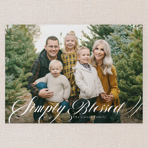 Swirling Sentiments Holiday Card, White, 5x7 Flat, Religious, 100% Recycled Cardstock , Square, White