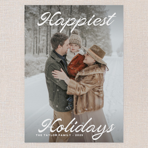 Retro Rave Holiday Card, White, 5x7 Flat, Holiday, Pearl Shimmer Cardstock, Square, White