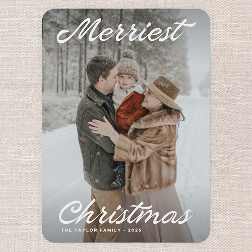 Retro Rave Holiday Card, White, 5x7 Flat, Christmas, Matte, Signature Smooth Cardstock, Rounded, White