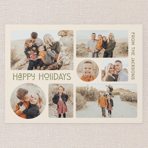 Cozy Collage Holiday Card, Beige, 5x7 Flat, Holiday, Standard Smooth Cardstock, Square