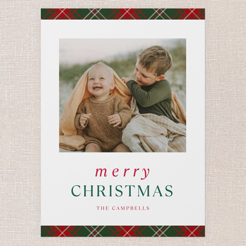 Tailored Tidings Holiday Card, Red, 5x7 Flat, Christmas, Standard Smooth Cardstock, Square
