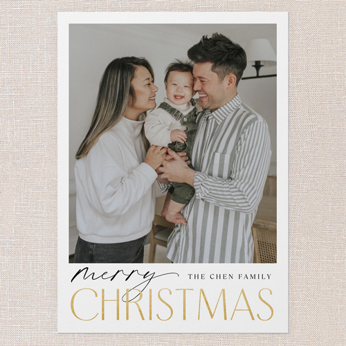 Merry Modern Tidings Holiday Card, White, 5x7 Flat, Christmas, 100% Recycled Cardstock , Square, White