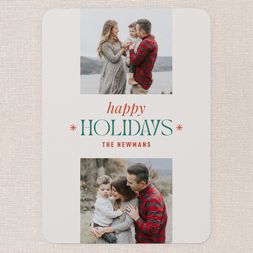 Splendid Seasons Holiday Card, Beige, 5x7 Flat, Holiday, Pearl Shimmer Cardstock, Rounded, Cream