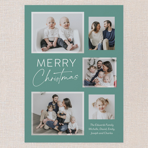 Modern Framing Holiday Card, Green, 5x7 Flat, Christmas, Standard Smooth Cardstock, Square, Verdant