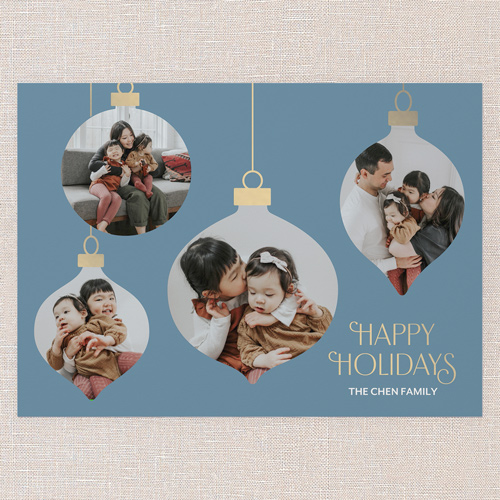 Modern Ornament Holiday Card, Blue, 5x7 Flat, Holiday, Matte, Signature Smooth Cardstock, Square
