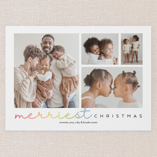 Gleeful Gradient Holiday Card, White, 5x7 Flat, Christmas, Matte, Signature Smooth Cardstock, Square, White