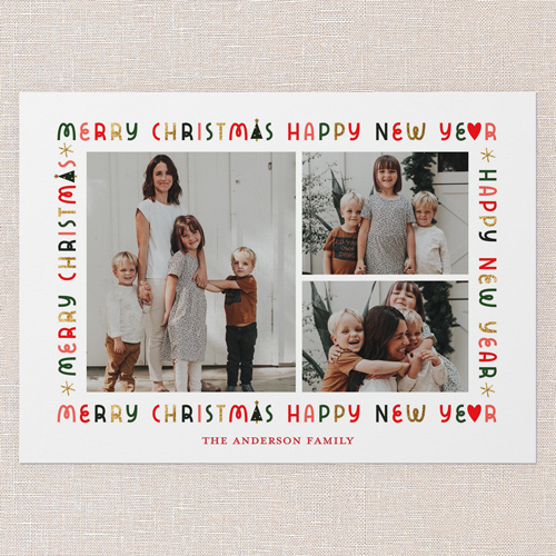 Multi Wrapped Holiday Card, White, 5x7 Flat, Christmas, Standard Smooth Cardstock, Square, White