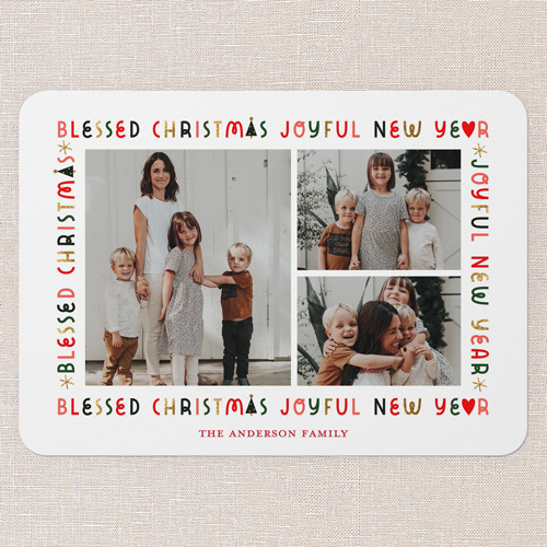 Multi Wrapped Holiday Card, White, 5x7 Flat, Religious, Standard Smooth Cardstock, Rounded, White