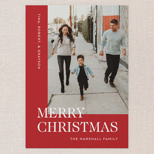 Asymmetrical Framing Holiday Card, Red, 5x7 Flat, Christmas, Standard Smooth Cardstock, Square, Apple