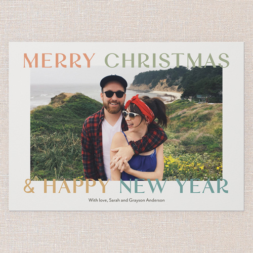 Tonal Frame Holiday Card, White, 5x7 Flat, Christmas, Matte, Signature Smooth Cardstock, Square, White